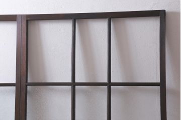 アンティーク建具　昭和中期　クリア・結霜・すりガラス入り　レトロな佇まいが魅力のガラス戸2枚セット(引き戸)(R-041590)