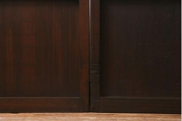 アンティーク建具　昭和中期　クリア・結霜・すりガラス入り　レトロな佇まいが魅力のガラス戸2枚セット(引き戸)(R-041590)