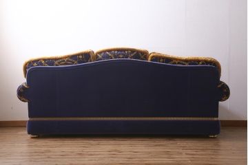 中古　イタリア　VERSACE(ヴェルサーチ)　スリーシーターソファ(三人掛け、3人掛け、トリプルソファ)(定価約180万円)(R-041591)