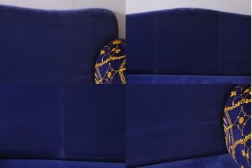 中古　イタリア　VERSACE(ヴェルサーチ)　スリーシーターソファ(三人掛け、3人掛け、トリプルソファ)(定価約180万円)(R-041591)