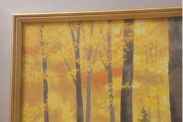 東山魁夷　「秋燿」　平成7年(1995年)作　木版画　アダチ版画研究所　限定250部　46/250　朱印(R-041595)