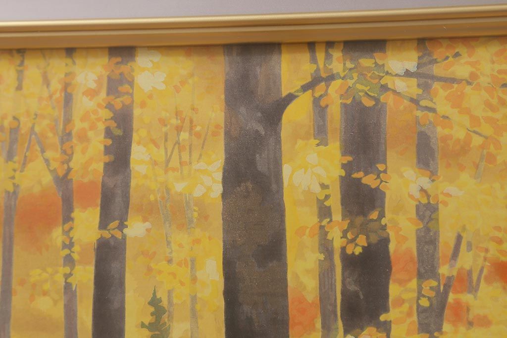 東山魁夷　「秋燿」　平成7年(1995年)作　木版画　アダチ版画研究所　限定250部　46/250　朱印(R-041595)