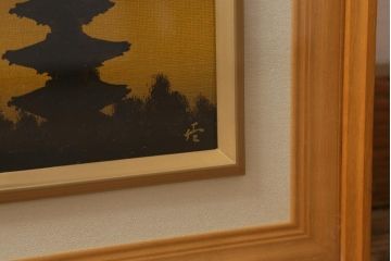 西村佳津子　「古都の秋」　油絵(油彩、絵画)(R-041596)