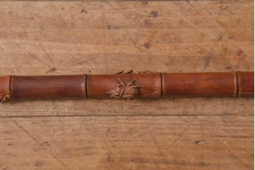 アンティーク雑貨　明治〜大正　時代物　蜻蛉　彫刻ステッキ(とんぼ杖)(R-041597)