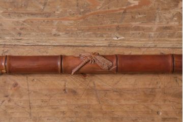 アンティーク雑貨　明治〜大正　時代物　蜻蛉　彫刻ステッキ(とんぼ杖)(R-041597)