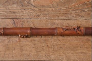 アンティーク雑貨　明治〜大正　時代物　蜻蛉　彫刻ステッキ(とんぼ杖)(R-041597)