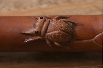 アンティーク雑貨　明治〜大正　時代物　蜻蛉　彫刻ステッキ(とんぼ杖)(R-041597)