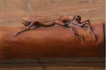 アンティーク雑貨　明治〜大正　時代物　蜻蛉　彫刻ステッキ(とんぼ杖)(R-041597)