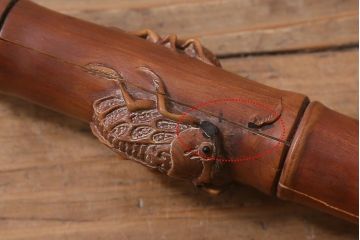 アンティーク雑貨　明治〜大正　時代物　蜻蛉　彫刻ステッキ(とんぼ杖)(R-041597)