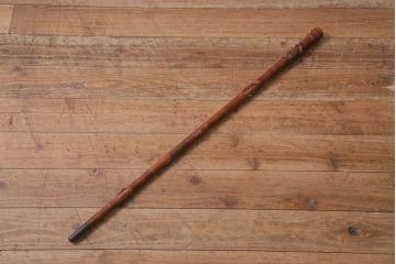 アンティーク雑貨　明治〜大正　時代物　蜻蛉　彫刻ステッキ(とんぼ杖)(R-041597)