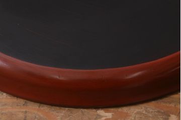 鎌倉彫　白日堂　伊志良不説作　丸盆　箱付き(和盆、木製盆、漆器)(R-041598)