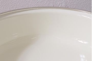 未使用品　昭和レトロ　ノリタケ(Noritake、則武)　24cm　ホーロー鍋(両手鍋、蓋付なべ)(R-041600)