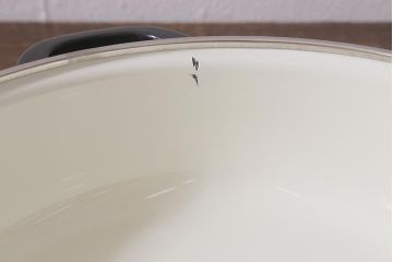 未使用品　昭和レトロ　ノリタケ(Noritake、則武)　24cm　ホーロー鍋(両手鍋、蓋付なべ)(R-041600)
