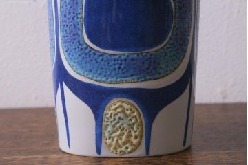 中古　ROYAL COPENHAGEN(ロイヤルコペンハーゲン)　FAJANCE(ファイアンス)　フラワーベース　箱付き(花瓶、花器)(R-041601)