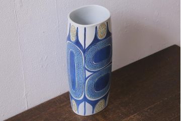 中古　ROYAL COPENHAGEN(ロイヤルコペンハーゲン)　FAJANCE(ファイアンス)　フラワーベース　箱付き(花瓶、花器)(R-041601)