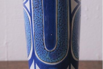 中古　ROYAL COPENHAGEN(ロイヤルコペンハーゲン)　FAJANCE(ファイアンス)　フラワーベース　箱付き(花瓶、花器)(R-041601)