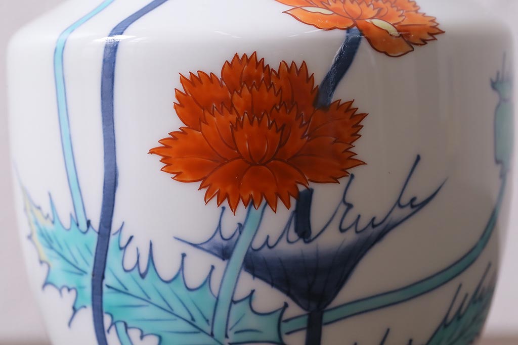 今右衛門　錦花花瓶　箱付き(花器)(R-041603)