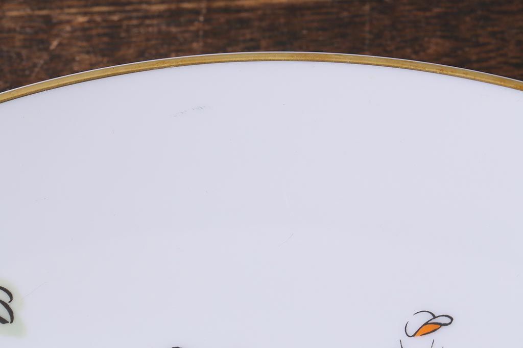 ヴィンテージ　プレミアノリタケ(Noritake、則武)　サイン入り　ゴルフ風景　プレート(飾り皿、洋食器、ビンテージ)(R-041610)