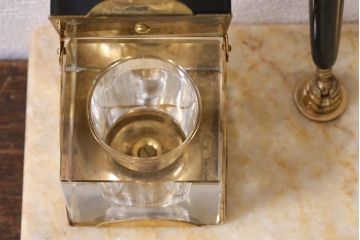 アンティーク雑貨　昭和初期　PALEGE　大理石　気品漂うペンスタンド・インクボトル(ペンホルダー)(R-041611)