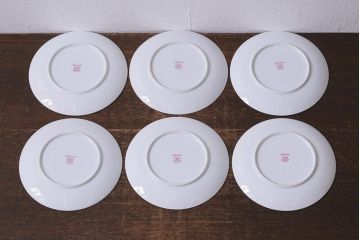 アンティーク雑貨　昭和中期　ノリタケ(Noritake)　あたたかみのある雰囲気の小皿6枚セット(和食器、プレート)(R-041612)