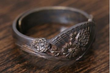 アンティーク雑貨　昭和初期　花に扇　アンティークリング(指輪)(R-041614)