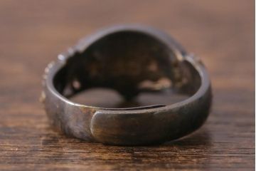 アンティーク雑貨　昭和初期　花に扇　アンティークリング(指輪)(R-041614)