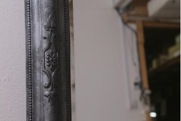 アンティーク雑貨　アイアンペイントがおしゃれなフランスアンティークの木製ミラー(鏡)(R-041637)