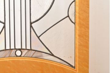 在庫未使用品　IDC大塚家具　松創　バーズアイ(鳥眼目)　メープル　ステンドグラスの衝立(つい立て、パーテーション)(定価約93万円)(R-041641)