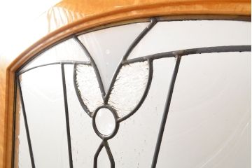 在庫未使用品　IDC大塚家具　松創　バーズアイ(鳥眼目)　メープル　ステンドグラスの衝立(つい立て、パーテーション)(定価約93万円)(R-041641)