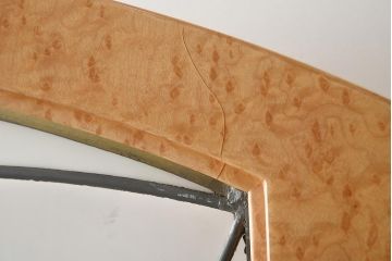 在庫未使用品　IDC大塚家具　松創　バーズアイ(鳥眼目)　メープル　ステンドグラスの衝立(つい立て)(定価約93万円)(R-041642)