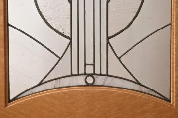 在庫未使用品　IDC大塚家具　松創　バーズアイ(鳥眼目)　メープル　ステンドグラスの衝立(つい立て)(定価約93万円)(R-041642)
