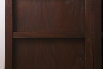 アンティーク建具　明治大正期　蔵戸リメイク　ケヤキ材　クリアガラス入り　和の風情漂う格子蔵戸2枚セット(引き戸、玄関戸)(R-041649)