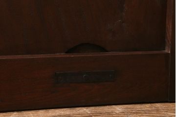 アンティーク建具　明治大正期　蔵戸リメイク　ケヤキ材　クリアガラス入り　和の風情漂う格子蔵戸2枚セット(引き戸、玄関戸)(R-041649)