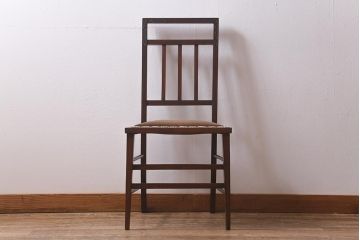 フランスアンティーク　マホガニー　艶のある赤みがかった木色が存在感を放つチェア(椅子、ダイニングチェア、サイドチェア、ベッドサイドチェア)(R-041652)