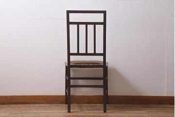 フランスアンティーク　マホガニー　艶のある赤みがかった木色が存在感を放つチェア(椅子、ダイニングチェア、サイドチェア、ベッドサイドチェア)(R-041652)