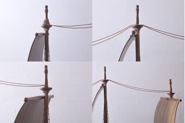 スペイン製　メイフラワー号　帆船型　自慢の一品になるワインキャビネット(ワインラック、オブジェ)(定価約100万円)(R-041654)