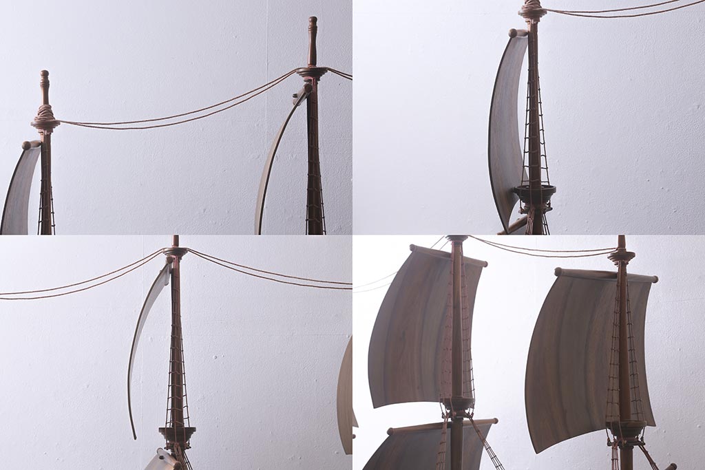 スペイン製　メイフラワー号　帆船型　自慢の一品になるワインキャビネット(ワインラック、オブジェ)(定価約100万円)(R-041654)