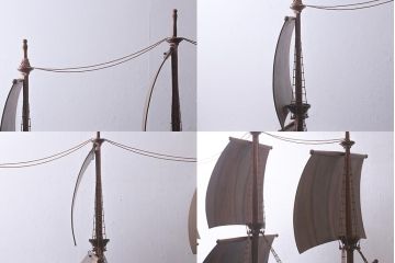 スペイン製　メイフラワー号　帆船型　自慢の一品になるワインキャビネット(ワインラック、オブジェ)(定価約100万円)(R-041654)