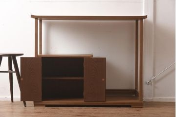 在庫未使用品　IDC大塚家具　松創　清　桑材　飾棚(飾り棚)(定価約156万円)(R-041658)