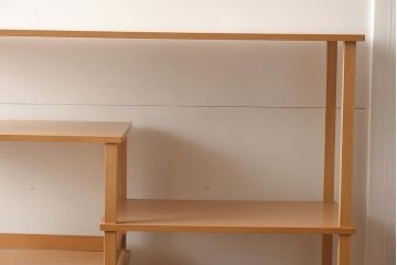 在庫未使用品　IDC大塚家具　室礼　三彩　欅柾板　飾棚005(飾り棚)(定価約99万円)(R-041659)
