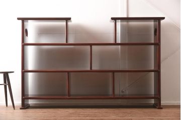 在庫未使用品　IDC大塚家具　松創　やすらぎ　ケヤキ材　木地呂塗り　三段飾棚(飾り棚)(定価約486万円)(R-041662)