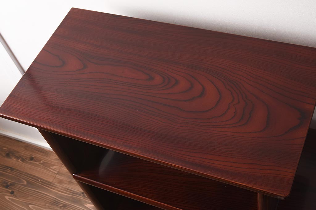 在庫未使用品　IDC大塚家具　松創　やすらぎ　ケヤキ材　木地呂塗り　三段飾棚(飾り棚)(定価約486万円)(R-041662)