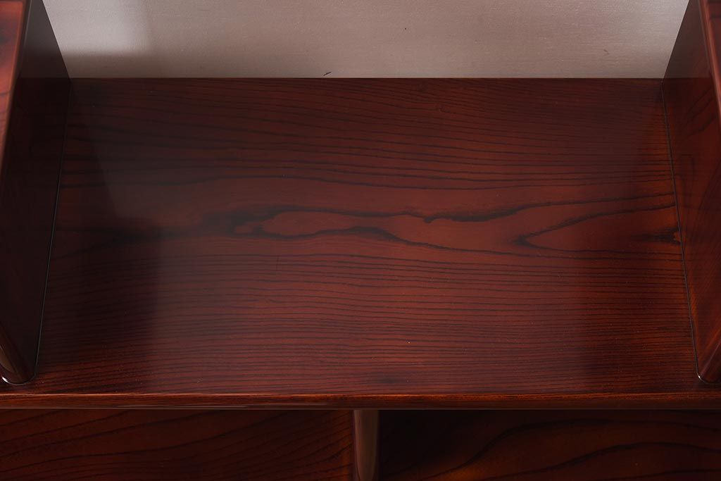 在庫未使用品　IDC大塚家具　松創　やすらぎ　ケヤキ材　木地呂塗り　三段飾棚(飾り棚)(定価約486万円)(R-041662)