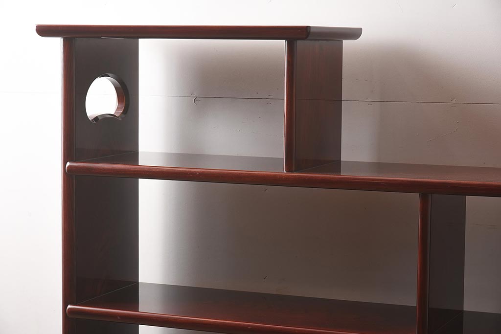 在庫未使用品　IDC大塚家具　松創　やすらぎ　ケヤキ材　木地呂塗り　三段飾棚(飾り棚)(定価約486万円)(R-041662)