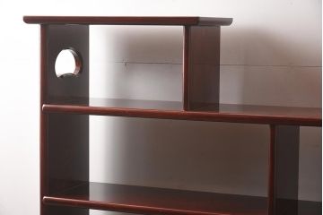 在庫未使用品　IDC大塚家具　松創　やすらぎ　ケヤキ材　木地呂塗り　三段飾棚(飾り棚)(定価約486万円)(R-041662)