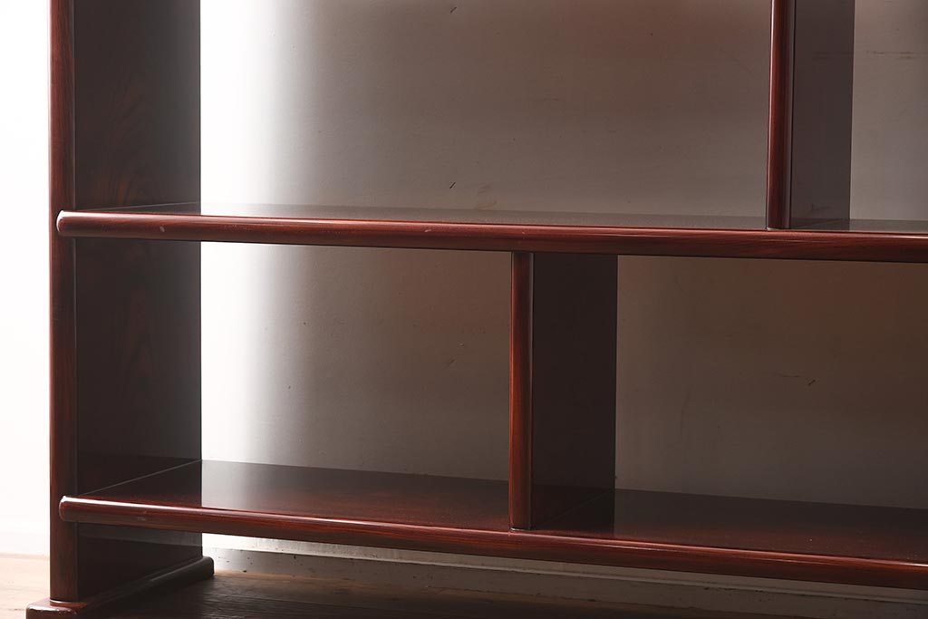 在庫未使用品　IDC大塚家具　松創　やすらぎ　ケヤキ材　木地呂塗り　三段飾棚(飾り棚)(定価約486万円)(R-041662)