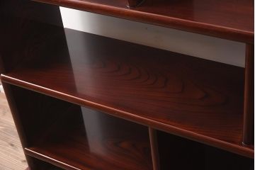 在庫未使用品　IDC大塚家具　松創　やすらぎ　ケヤキ材　木地呂塗り　三段飾棚(飾り棚)(定価約486万円)(R-041662)