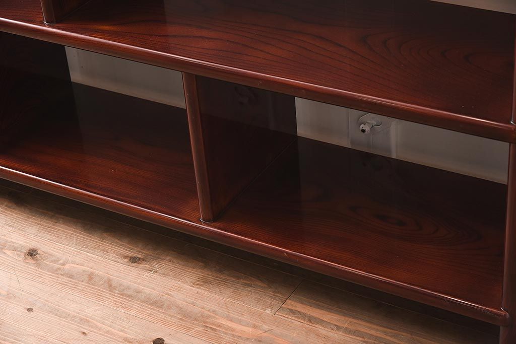 在庫未使用品　IDC大塚家具　松創　やすらぎ　ケヤキ材　木地呂塗り　三段飾棚(飾り棚)(定価約486万円)(R-041662)