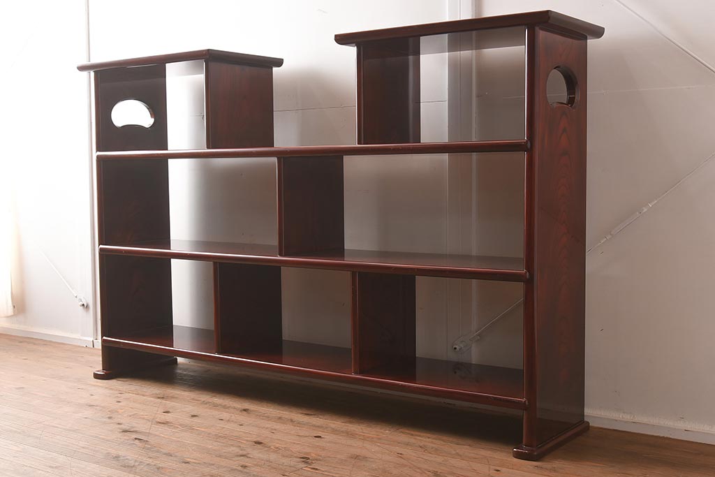 在庫未使用品　IDC大塚家具　松創　やすらぎ　ケヤキ材　木地呂塗り　三段飾棚(飾り棚)(定価約486万円)(R-041662)