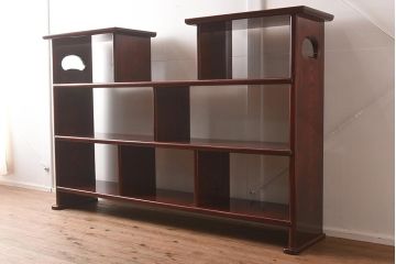 在庫未使用品　IDC大塚家具　松創　やすらぎ　ケヤキ材　木地呂塗り　三段飾棚(飾り棚)(定価約486万円)(R-041662)